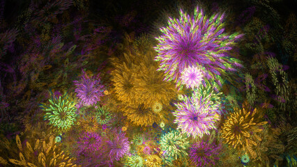 Wall Mural - abstract fractal background, computer-generated illustration.