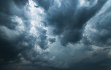 Storm Clouds With The Rain. Nature Environment Dark Huge Cloud Sky Black Stormy Cloud