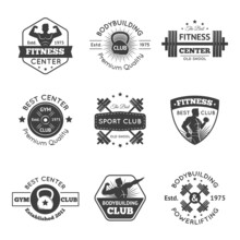 Fitness Gym Emblems Set