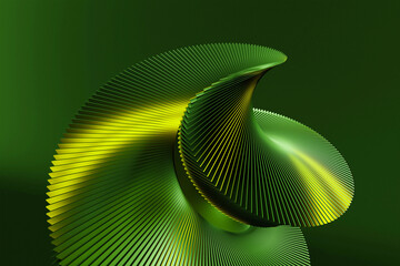 Wall Mural - abstract 3d green color spiral background