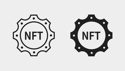 Wall Mural - NFT setting icon. Black vector illustration isolated on white background.