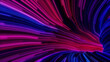 © RocknRoller Studios - Colorful Neon Lights Tunnel with Purple, Blue and Pink Streaks. 3D Render.