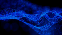 Smart Grid And Communication Concept. Blue, Futuristic Digital Style. 3D Render.