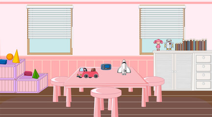 Wall Mural - Children room with many furnitures