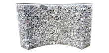 Isolated Gray Gabion On A White Background. Panorama.