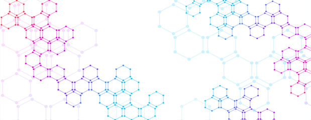 Poster - Molecular structure. Biotechnology presentation template vector background