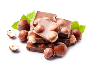 Wall Mural - Chocolate with hazelnuts