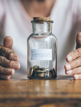 Elderly Retired Woman And Her Savings