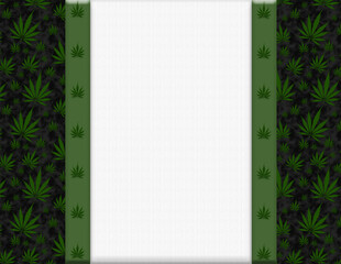 Sticker - Weed border with green cannabis on black