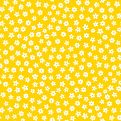 Wall Mural - Yellow Flower Pattern - Vector Background 