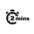 © Vladyslav Tykhonov - Two minute vector icon. Time left symbol isolated. Stopwatch black sign. Vector EPS 10