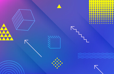 Poster - Abstract geometric memphis style vector background