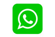 Leinwandbild Motiv Whats App. Telephone icon in white and green square color. White color background. Illustration.