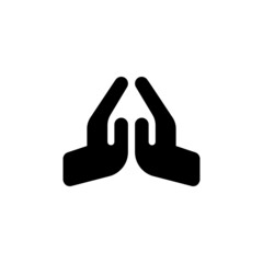 Wall Mural - Pray vector icon. Prayer hands black flat symbol isolated. Vector EPS 10