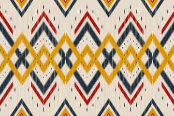 Fabric ethnic pattern art. Ikat seamless pattern in tribal. American, Mexican style. Design for background, wallpaper, vector illustration, fabric, clothing, carpet, textile, batik, embroidery.