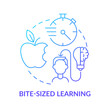 © IMG visuals icons - Bite sized learning blue gradient concept icon. Innovative educative technique. Education trend abstract idea thin line illustration. Isolated outline drawing. Myriad Pro-Bold font use