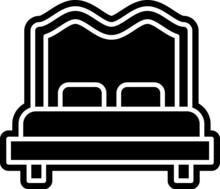 House Cleaning Bed Icon Black Vector Illustration