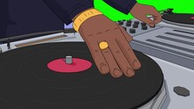 DJ Mixer, Animation On A Green Screen.