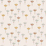 Fototapeta Boho - Light boho seamless pattern. Cute background in modern bohemian style perfect for scrapbooking, textile, wrapping paper and stationery for kids and adults