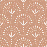 Fototapeta Boho - Cute boho seamless pattern with arches. Vector background in modern bohemian style perfect for scrapbooking, textile, wrapping paper and stationery for kids and adults