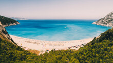 Myrtos Beach Panoramic View Against Azure Water, Kefalonia