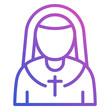 Nun line gradient icon. Can be used for digital product, presentation, print design and more.
