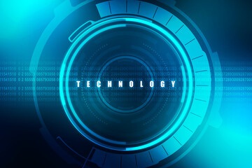 Poster - 2d illustration abstract technology background concept
