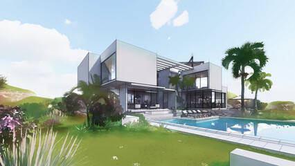 Wall Mural - Architecture design of luxury villa