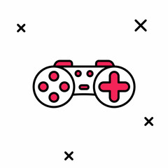 Filled outline Gamepad icon isolated on white background. Game controller. Vector