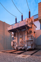Wall Mural - Power Transformer in High Voltage Electrical Outdoor Substation