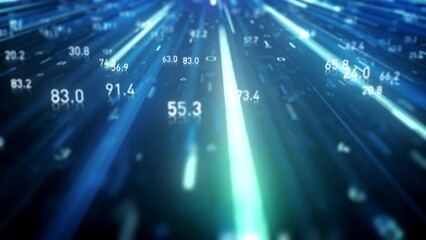 Wall Mural - big data digital business hitech background/ 4k animation of an abstract wallpaper big data business