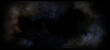 Horror dark mist and wrinkled textured, dark splashed foggy goth background in digital mystery art wallpaper for black empty center. Goth creepy Halloween cloudy blackboard	