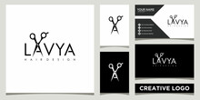 Haircut Salon And Fashion Logo Design Template With Business Card Design
