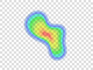 vector graphic of infrared rays with hot spots spectrum on transparent background. concept design fo