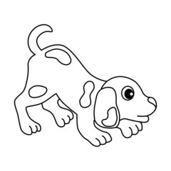 Cute dog cartoon coloring page illustration vector. For kids coloring book.