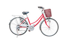 Red Bicycle Isolated On White