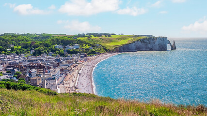 Wall Mural - Etretat, cliffs and beach in Normandy, France