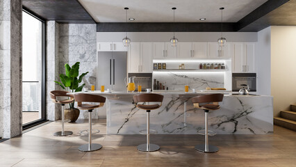 Wall Mural - quartz and marble kitchen counters