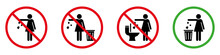 Woman Please Throw Litter In Bin, No Toilet Pictogram Silhouette Icon. Allowed Throw Napkin, Paper, Pads, Towel In Waste Bin Pictogram. No Flush Litter In Toilet Sign. Isolated Vector Illustration