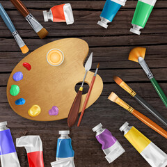 Sticker - Painter Tools Background