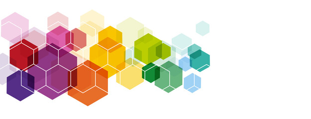 Poster - Geometric Hexagonal Shapes Background. Hexagons design.