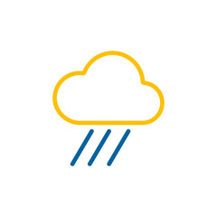 Wall Mural - Raincloud vector isolated flat icon. Weather sign