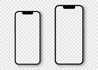 Wall Mural - realistic models smartphone with transparent screens. smartphone mockup collection. device front vie