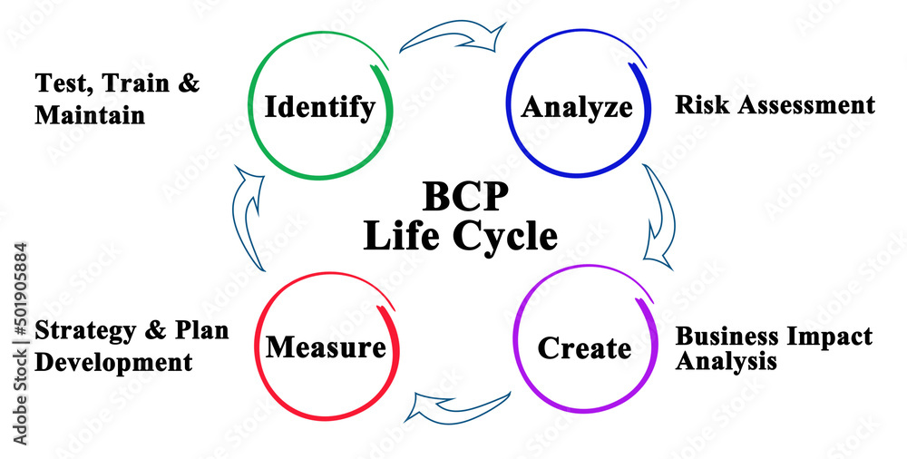 Business continuity planning (BCP) Life Cycle Stock Illustration ...