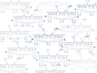 Wall Mural - Electric wiring diagram for power transformers