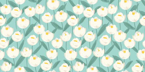 Wall Mural - Floral seamless pattern. Vector design for paper, cover, fabric, interior decor and other