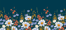 Floral Seamless Border. Vector Design For Paper, Cover, Fabric, Interior Decor And Other