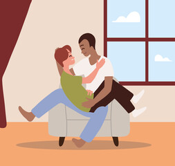 Wall Mural - gay couple hugging