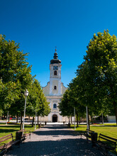 Town Of Ogulin Church And Park Landscape View