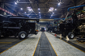 Wall Mural - Production line of assembling agricultural tractors and harvesters